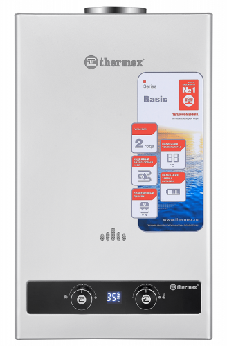 Водонагреватель газовый проточный Thermex BASIC B 20 D (Silver)