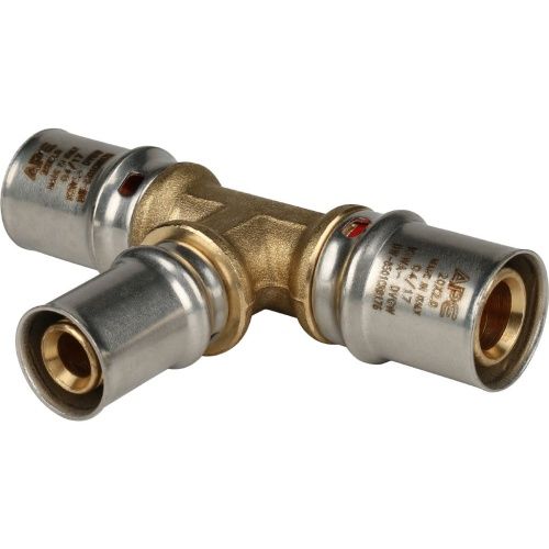 Тройник переходной 20*16*20 для металлопластиковых труб пресс STOUT (10/80)