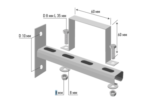 Кронштейн для крепления коллекторов-дублеров со скобой для крепления (60мм) Rommer